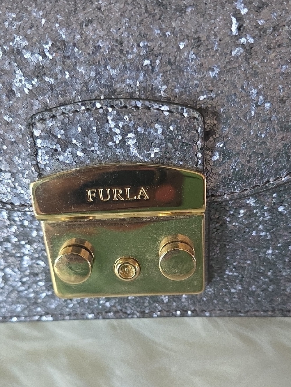 Furla Metropolis Silver Glitter Mini Crossbody with Detachable Strap - Picture 3 of 16
